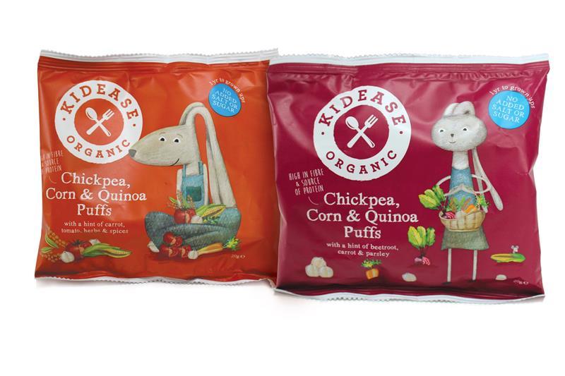 Chickpea and quinoa puff snacks for kids